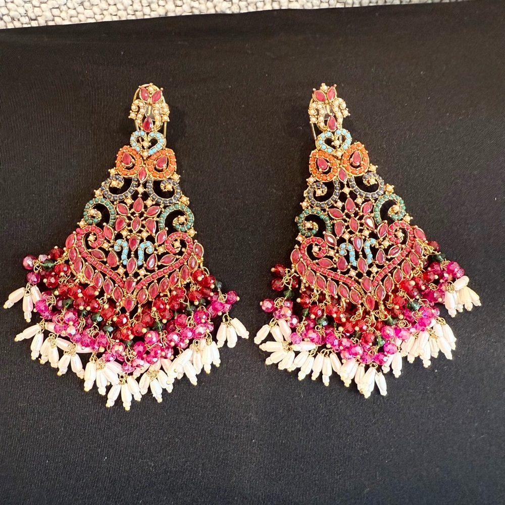 Indian Elegant Multicolor Chandelier Earrings